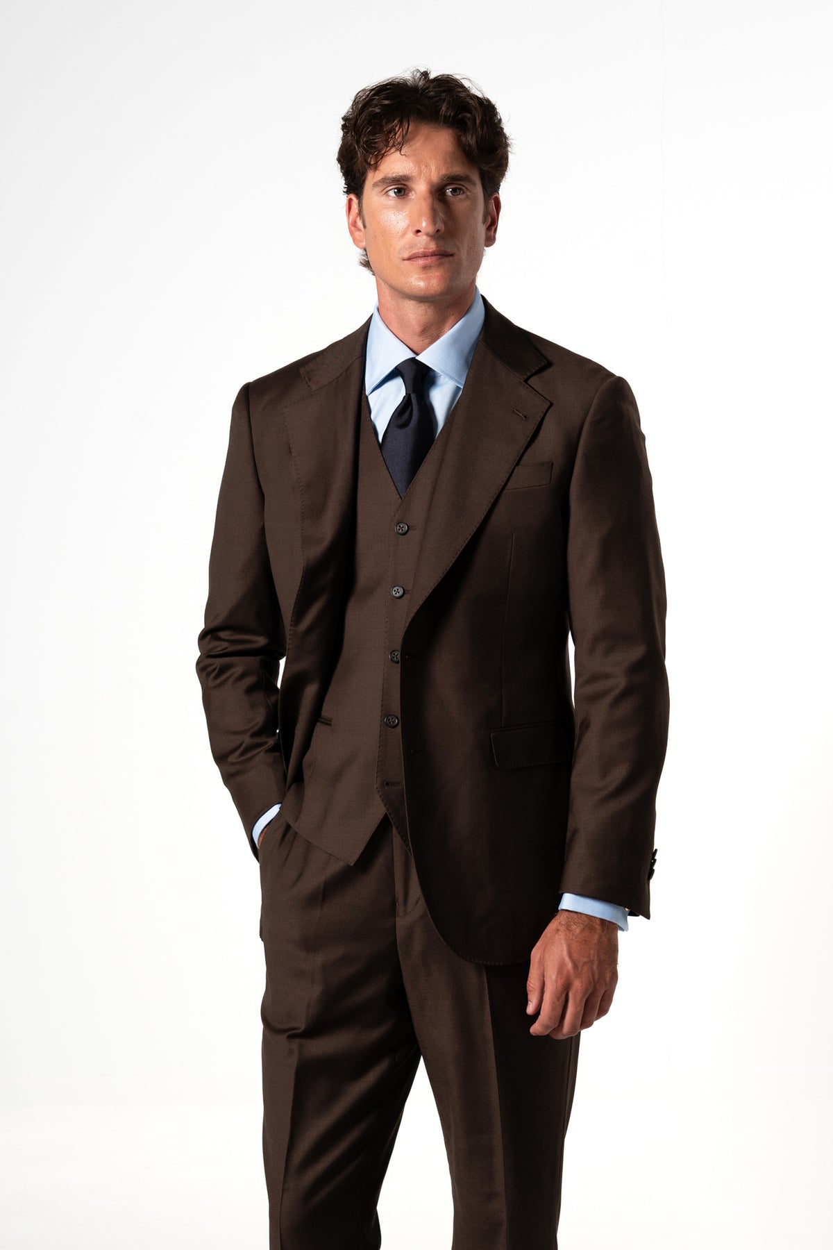 Fil a fil Stone Gray Wool Suit