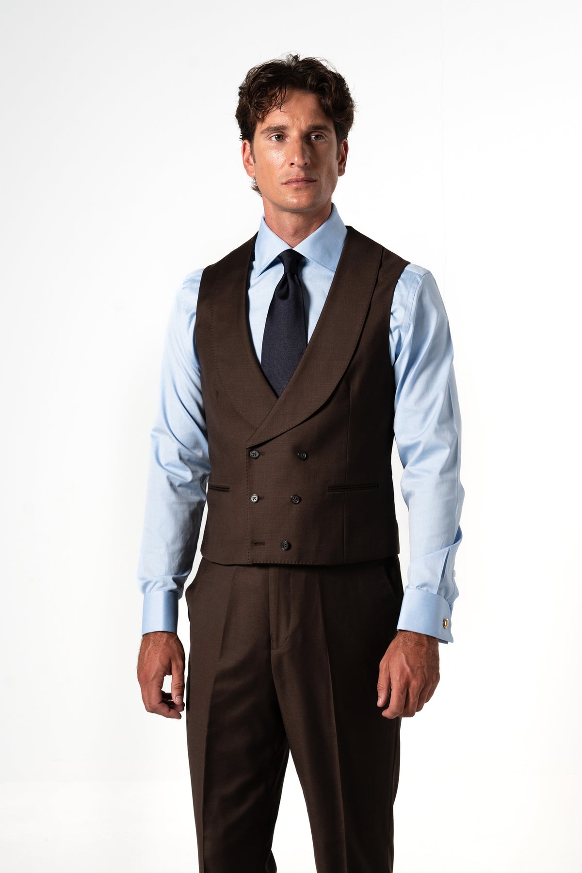 Fil a fil Stone Gray Wool Suit