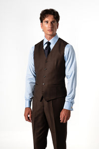 Fil a fil Stone Gray Wool Suit