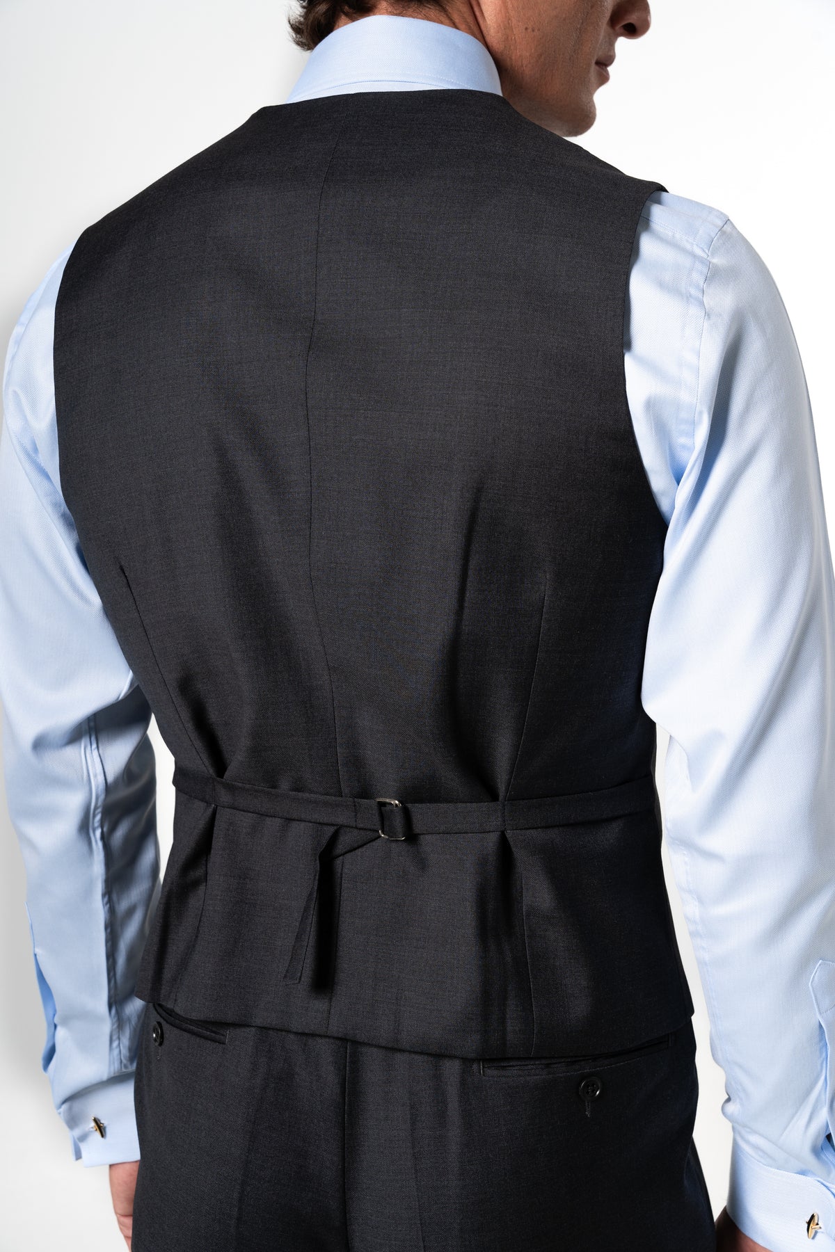 Plain Wool Dark Grey 3-Piece Suit