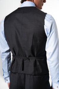 Plain Wool Dark Grey 3-Piece Suit