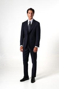 Plain Wool Dark Navy Suit