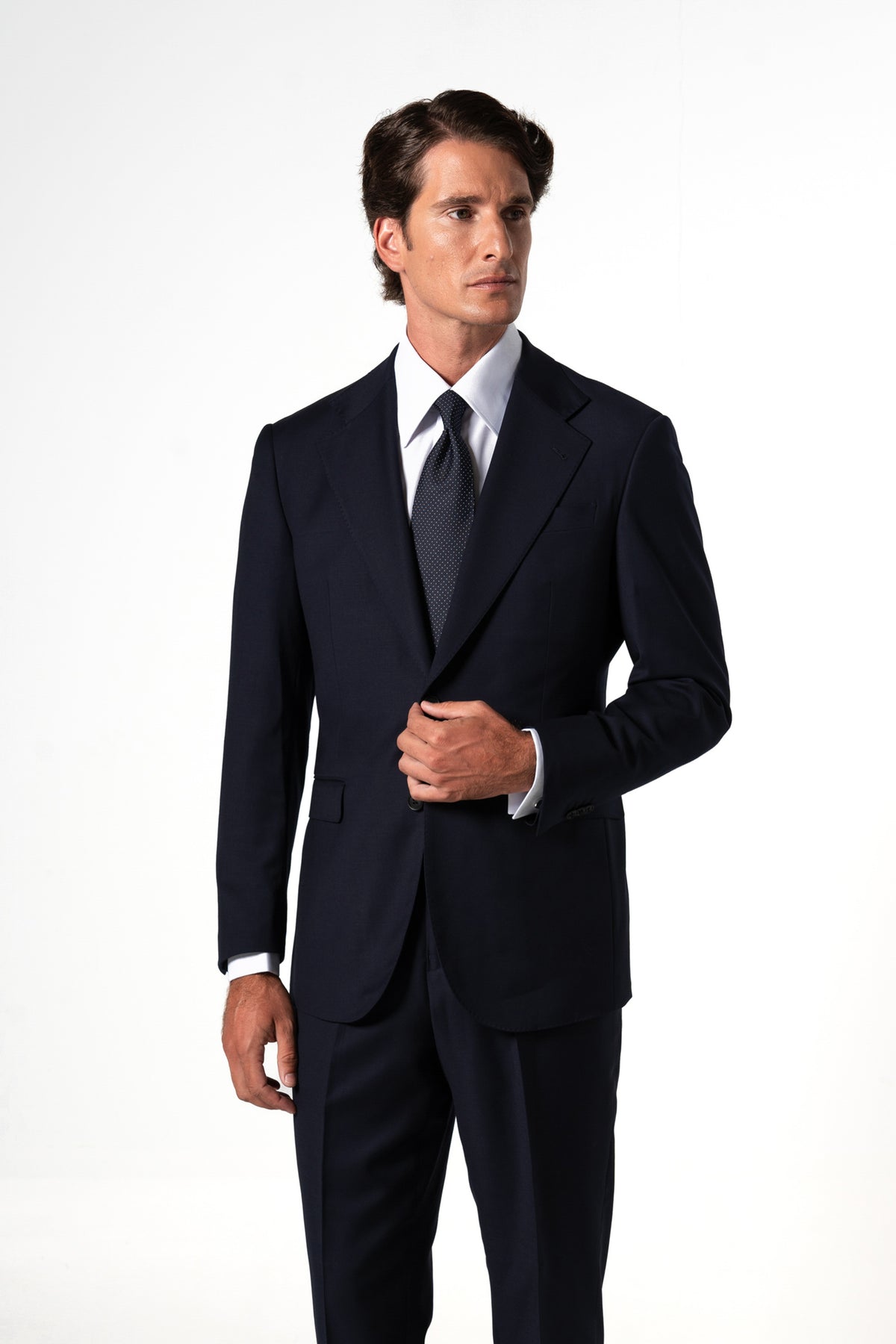 Plain Wool Dark Navy Suit