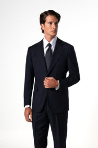Plain Wool Dark Navy Suit