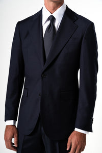 Plain Wool Dark Navy Suit