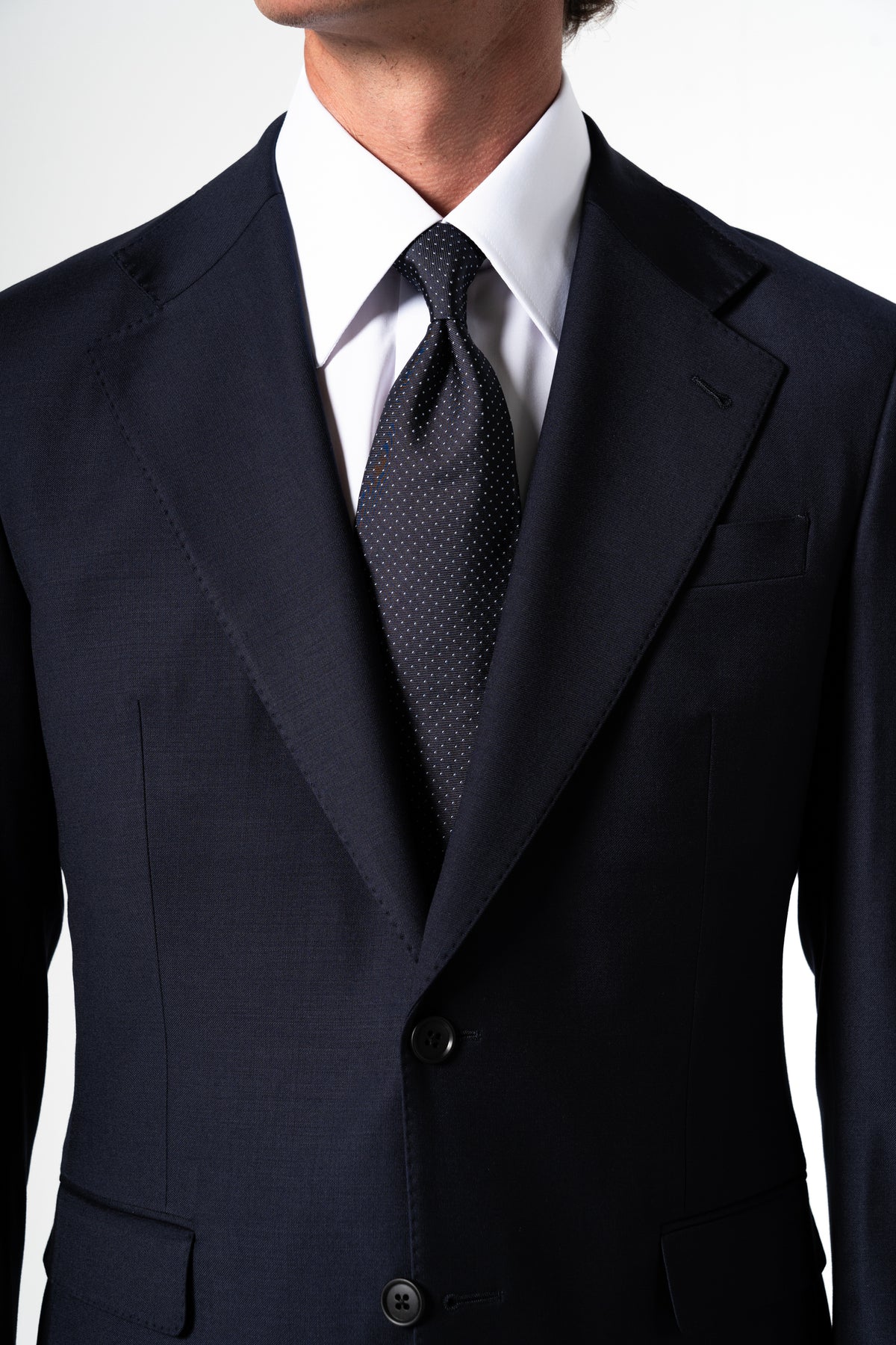 Plain Wool Navy Suit