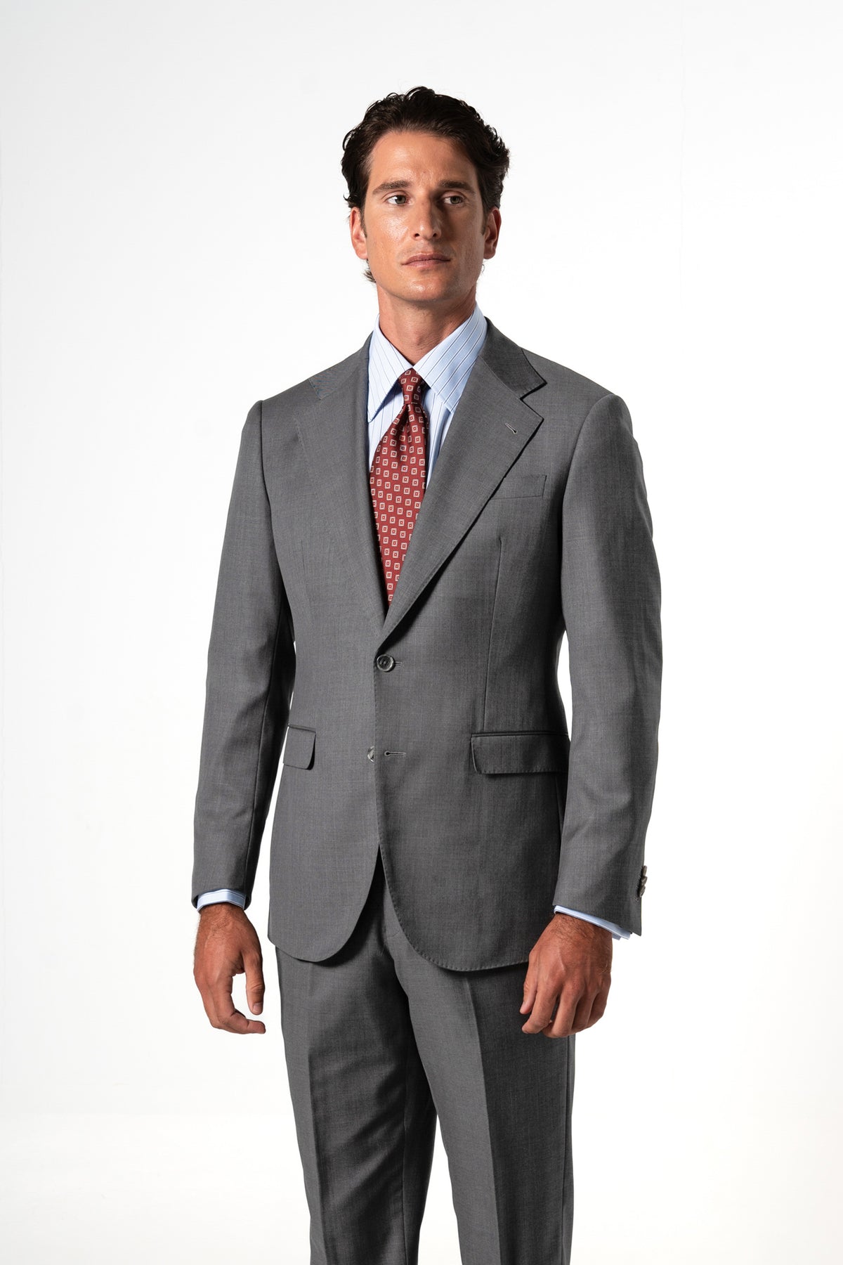 Plain Wool Light Grey Suit