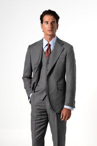 Fil a fil Stone Gray Wool Suit