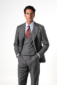Fil a fil Stone Gray Wool Suit