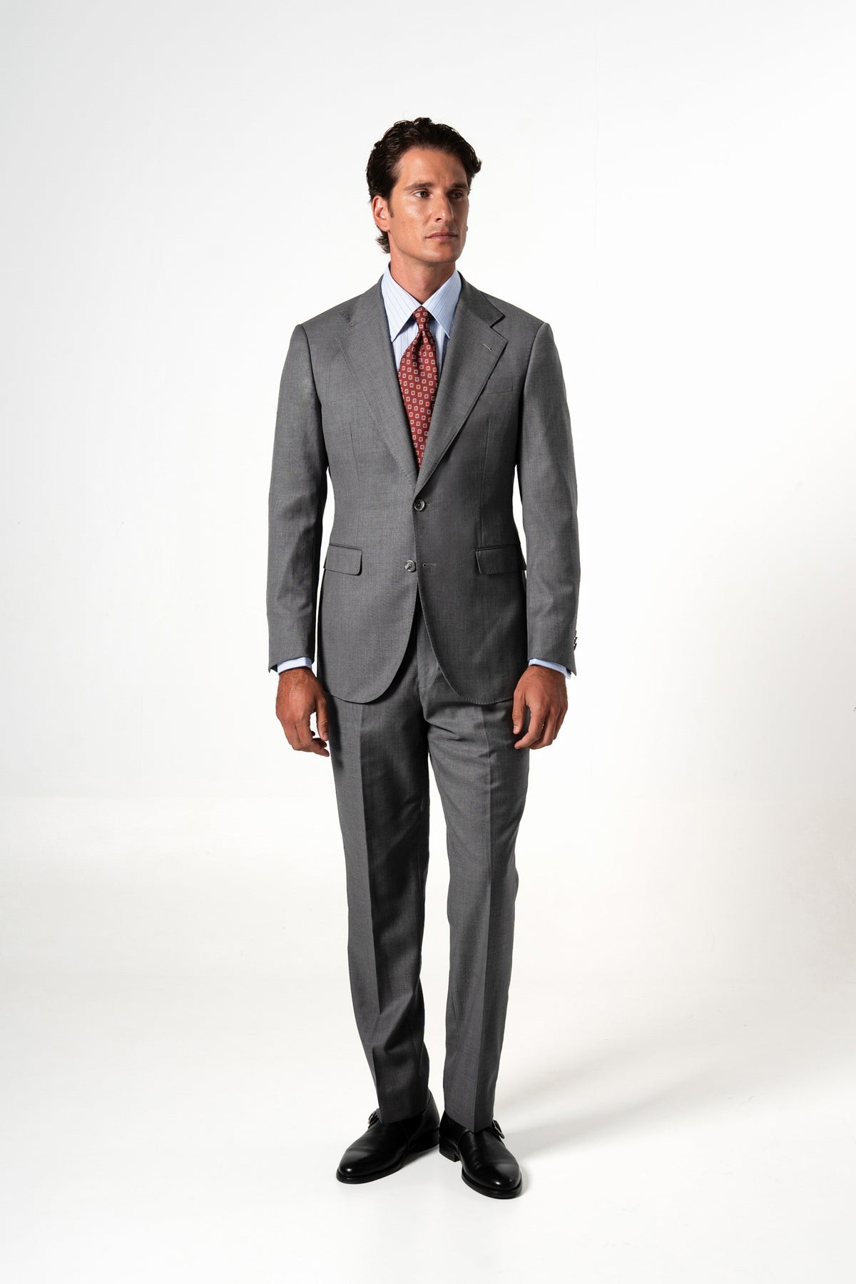 Plain Wool Light Grey Suit