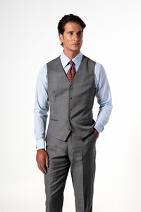 Fil a fil Stone Gray Wool Suit