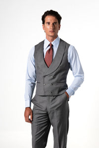 Fil a fil Stone Gray Wool Suit