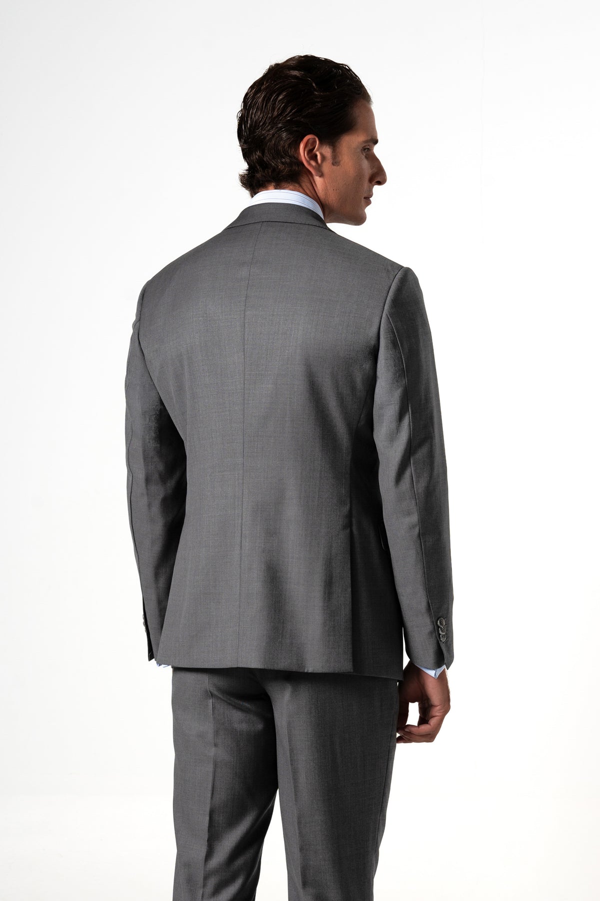 Fil a fil Stone Gray Wool Suit