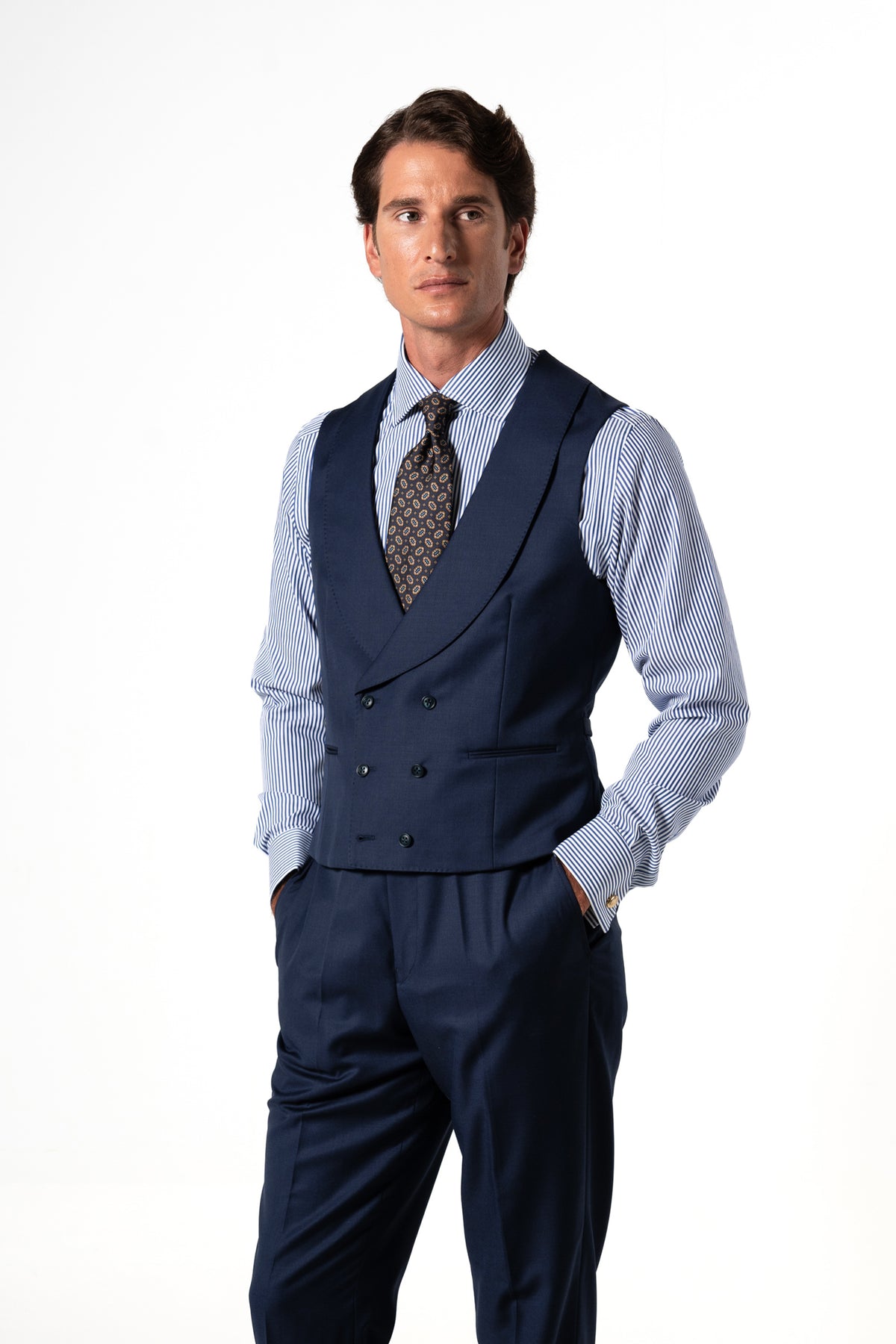 Fil a fil Stone Gray Wool Suit