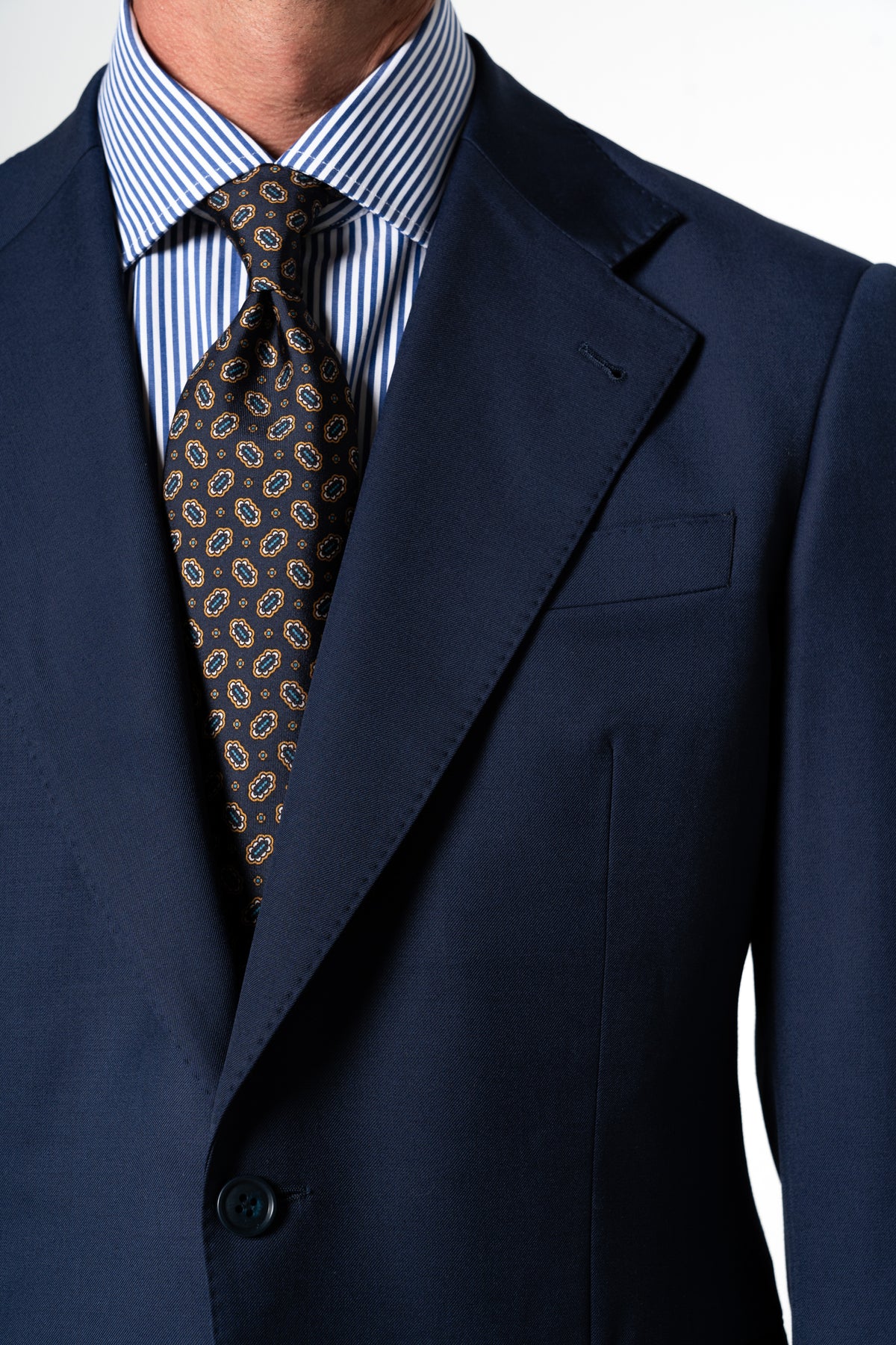 Plain Wool Mid Blue Suit
