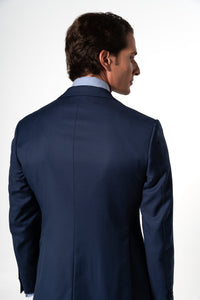 Plain Wool Mid Blue Suit