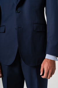 Plain Wool Mid Blue Suit