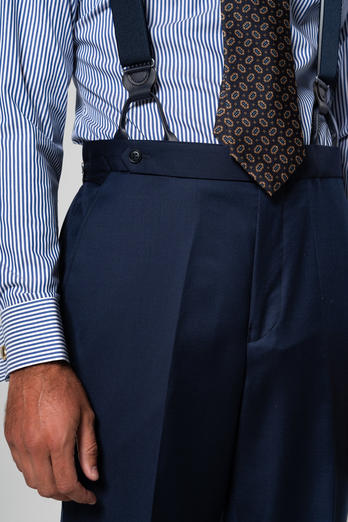 Plain Wool Mid Blue Suit