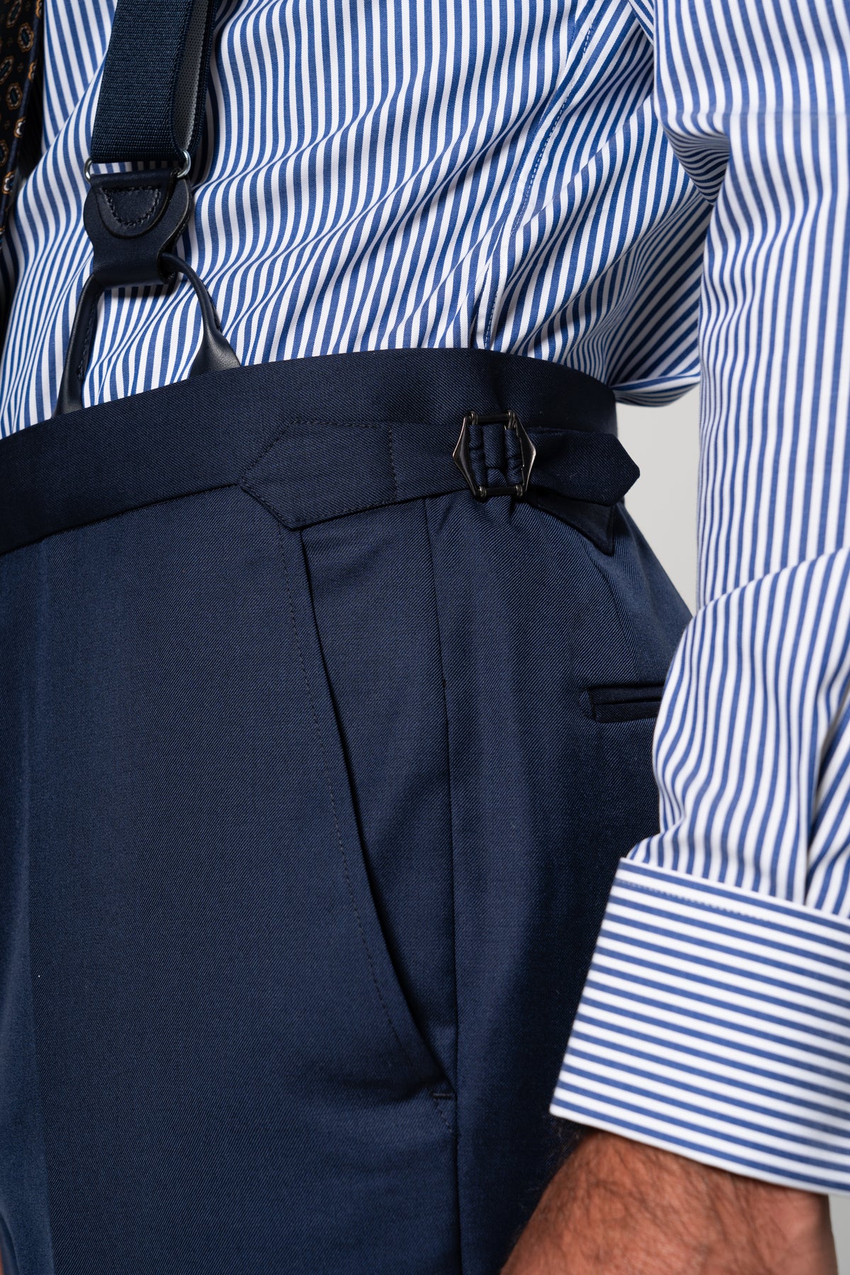 Plain Wool Mid Blue Suit