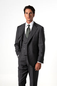 Plain Wool Stone Grey 3-Piece Suit