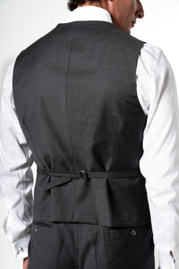 Plain Wool Stone Grey 3-Piece Suit