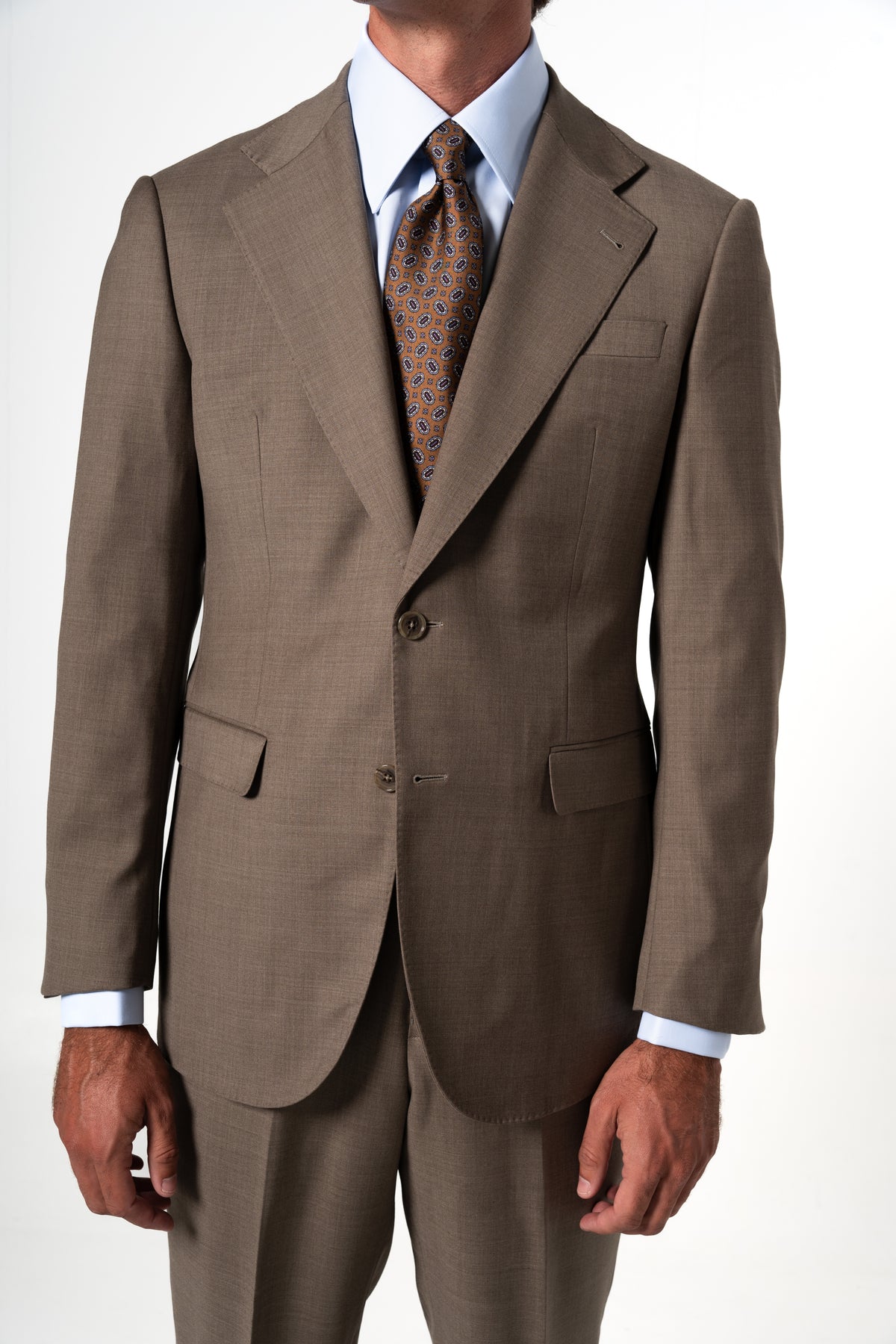 Fil a fil Stone Gray Wool Suit
