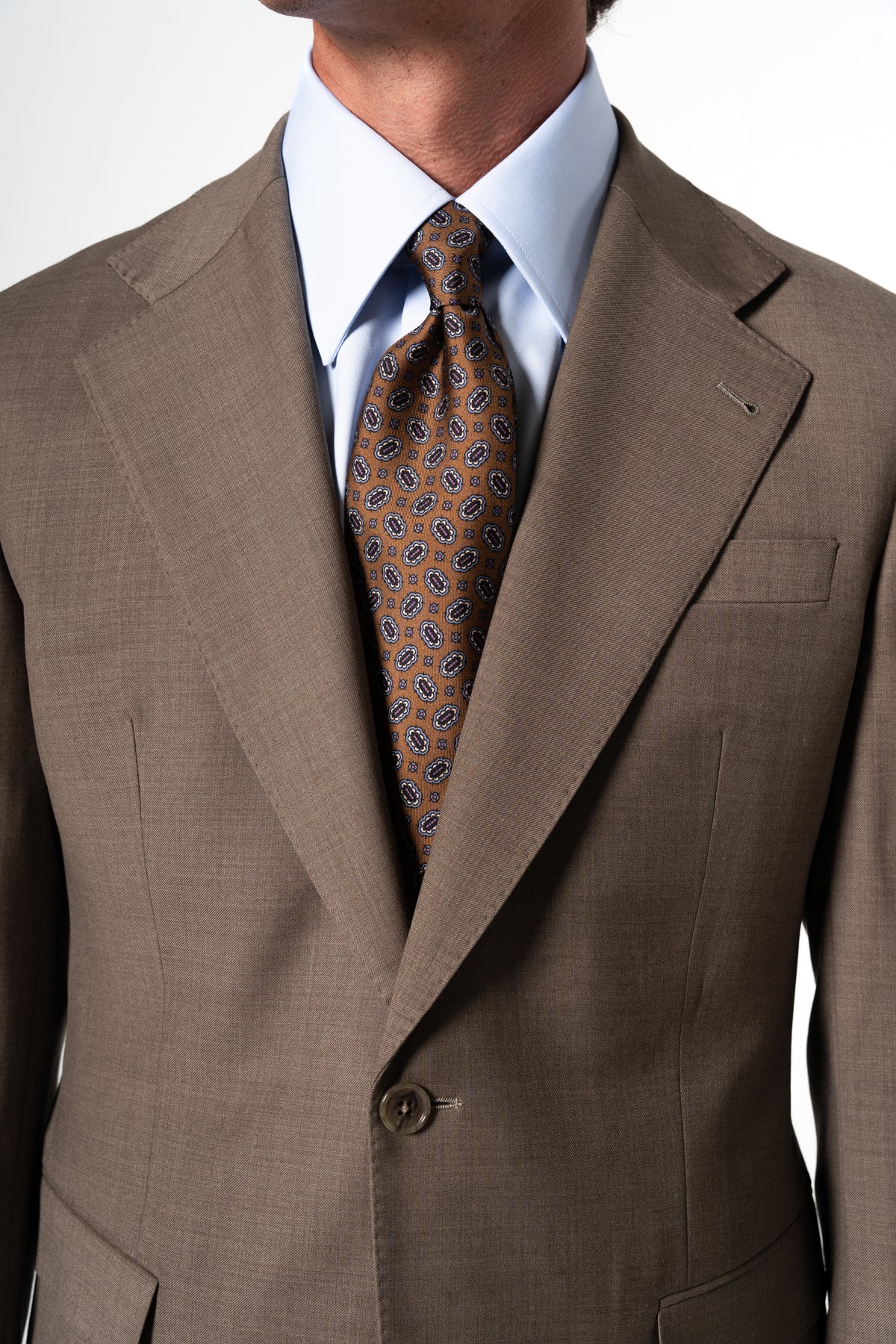 Fil a fil Stone Gray Wool Suit