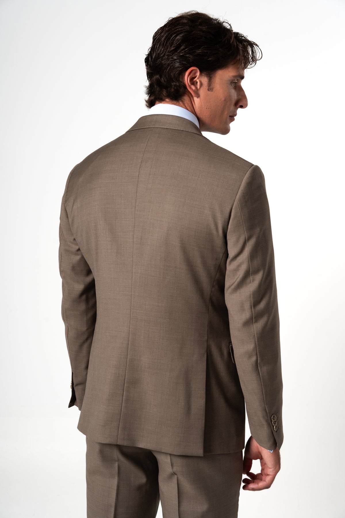 Fil a fil Stone Gray Wool Suit