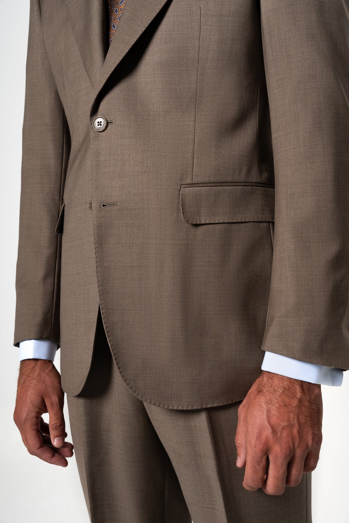 Fil a fil Stone Gray Wool Suit