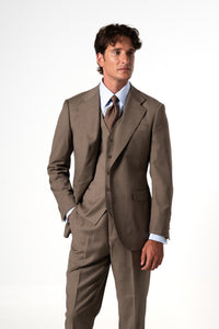 Fil a fil Stone Gray Wool Suit