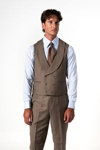 Fil a fil Stone Gray Wool Suit
