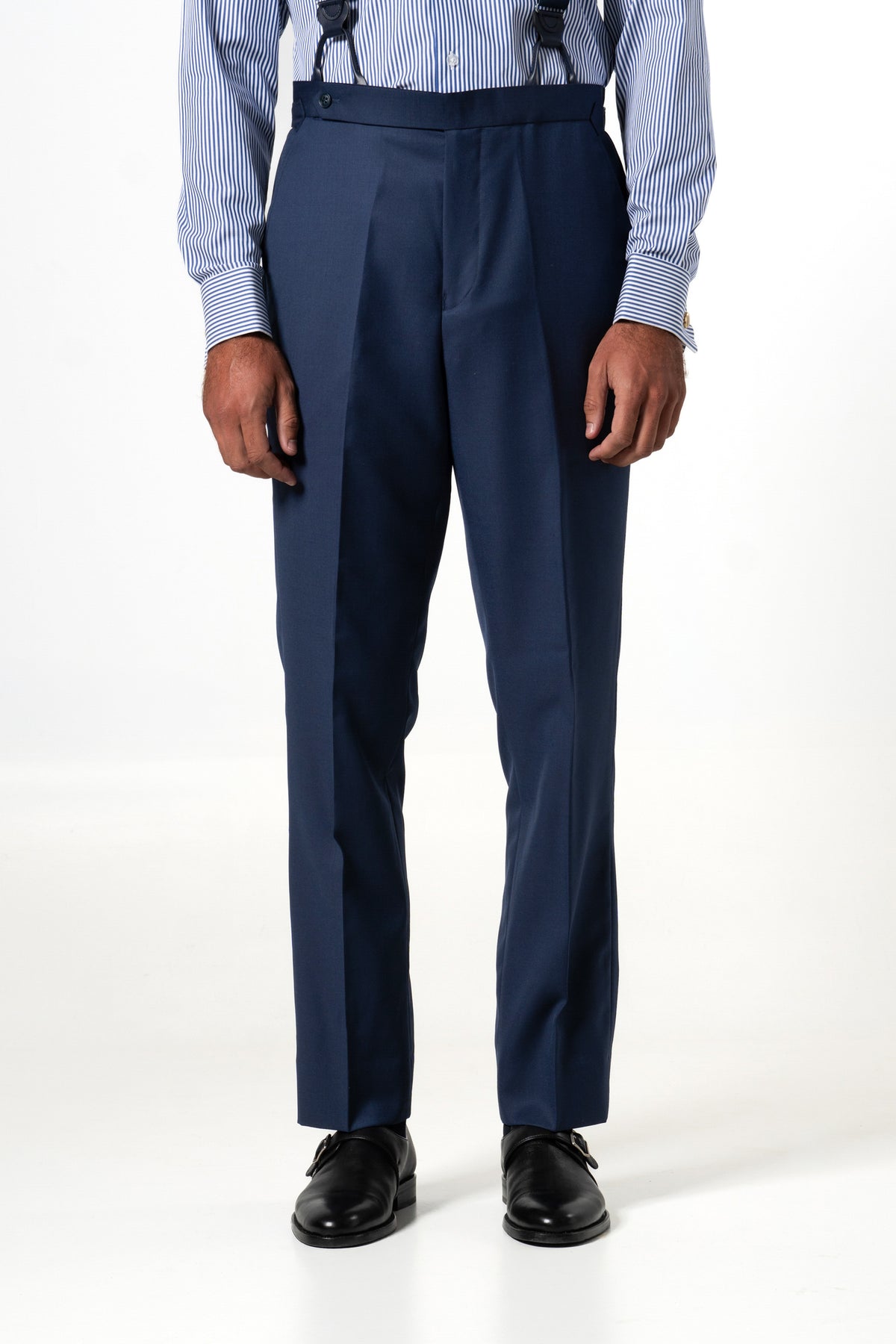 Plain Wool Mid Blue Suit
