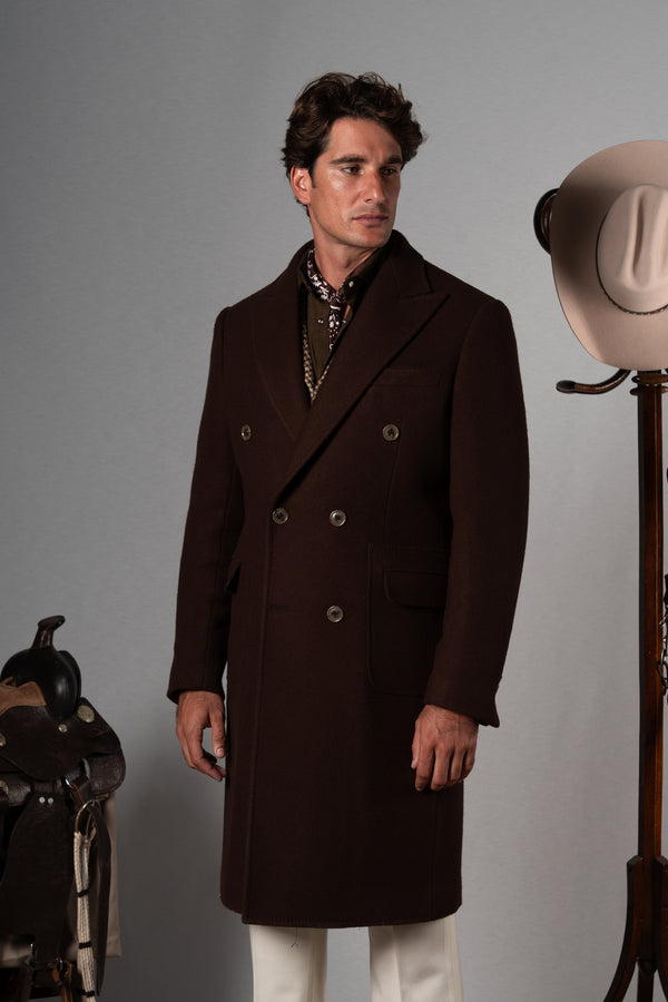 Chocolate Brown Double Breasted Coat