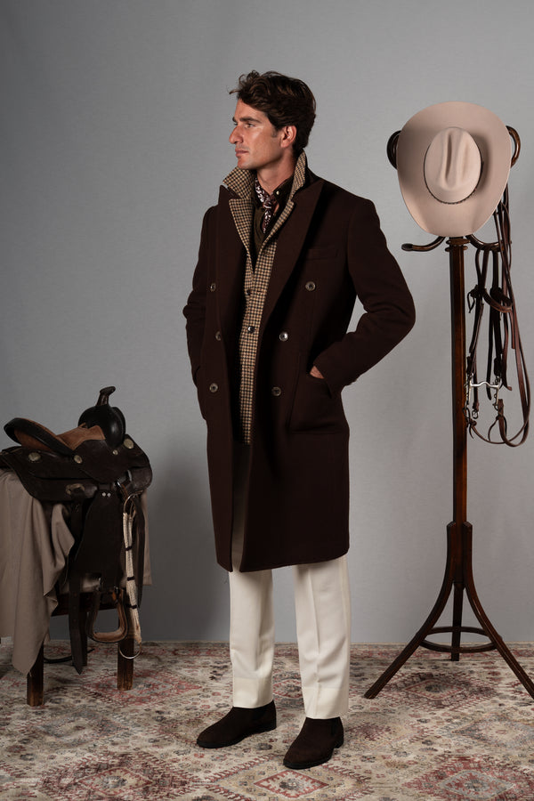 Chocolate Brown Double Breasted Coat