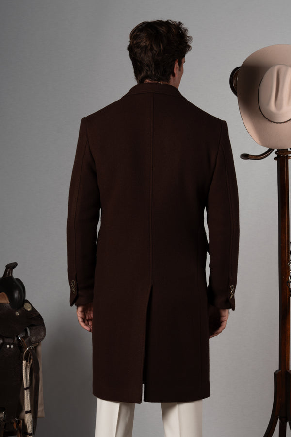 Chocolate Brown Double Breasted Coat