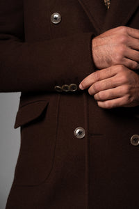 Chocolate Brown Double Breasted Coat - Abrigo a medida BUND
