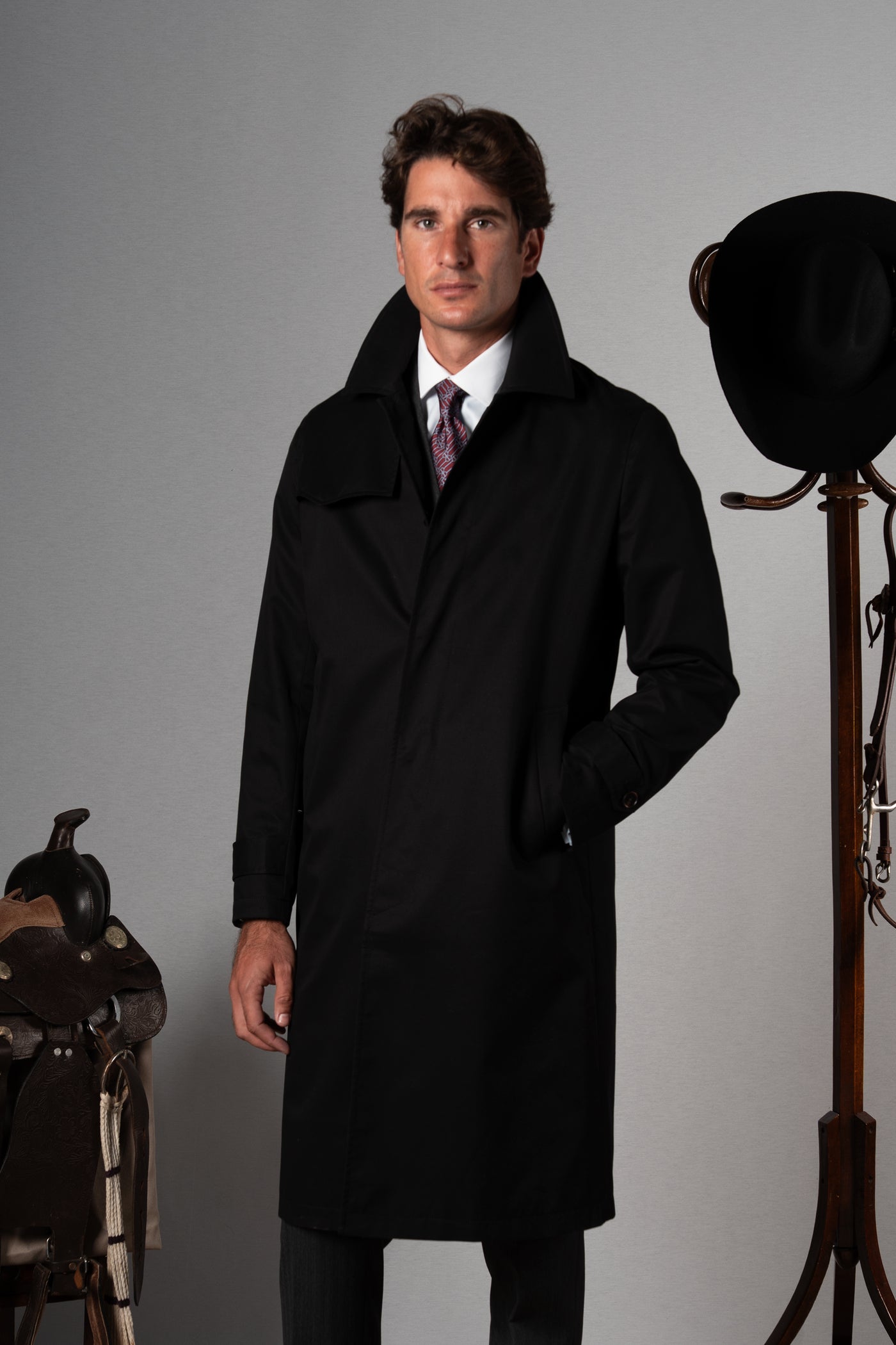 Black Western Rain Coat - Abrigo a medida BUND