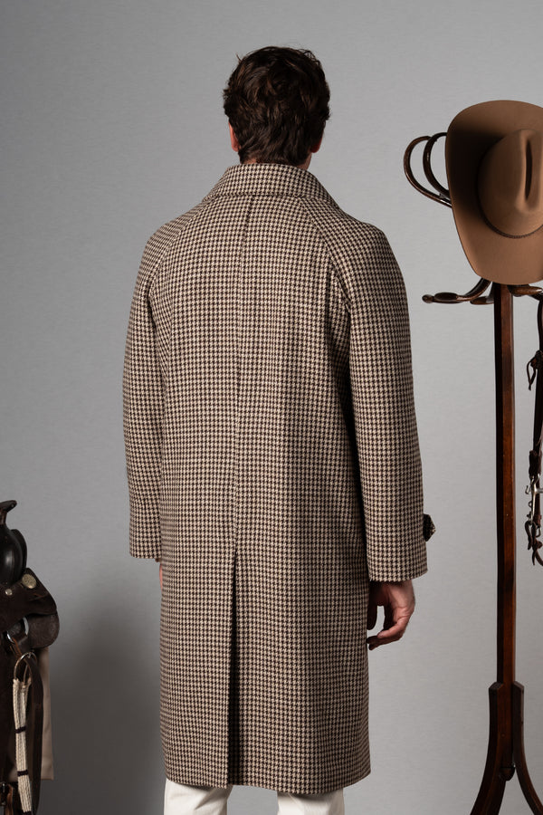 Beige Houndstooth Japanese Coat