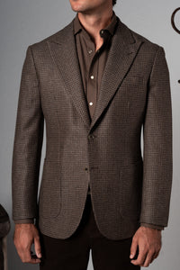 Brown Houdstooth Wool Blazer - Blazer a medida BUND
