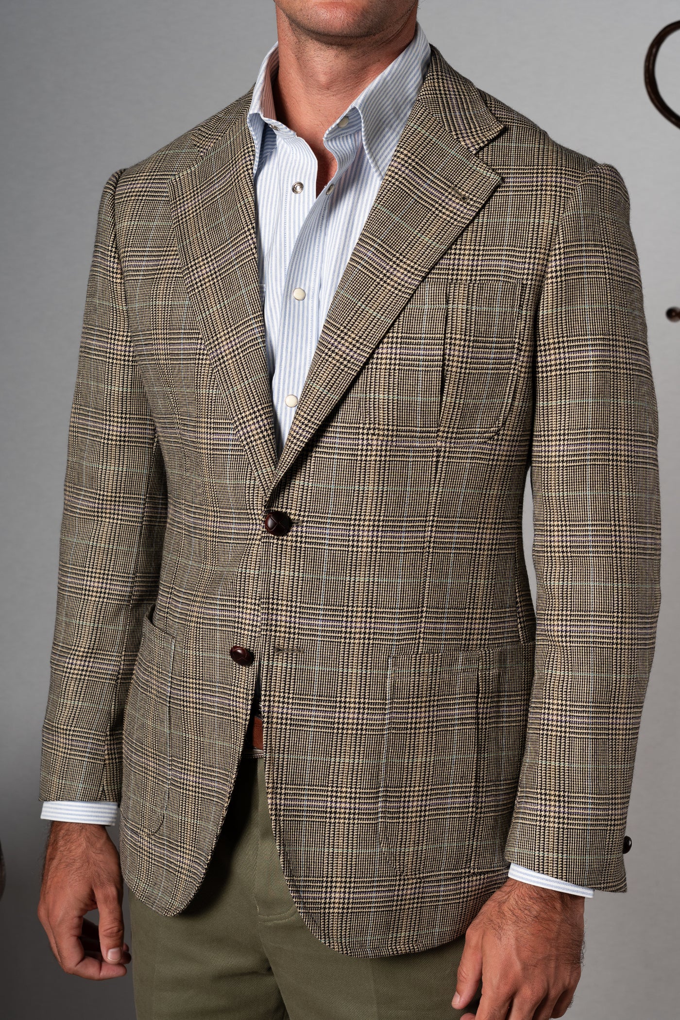 Beige Wales Flannel Blazer - Blazer a medida BUND