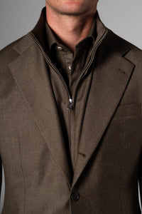 Olive Green Flannel Wool Blazer - Blazer a medida BUND