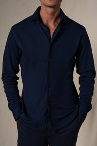 Plain Technical Dark Navy Soft Shirt