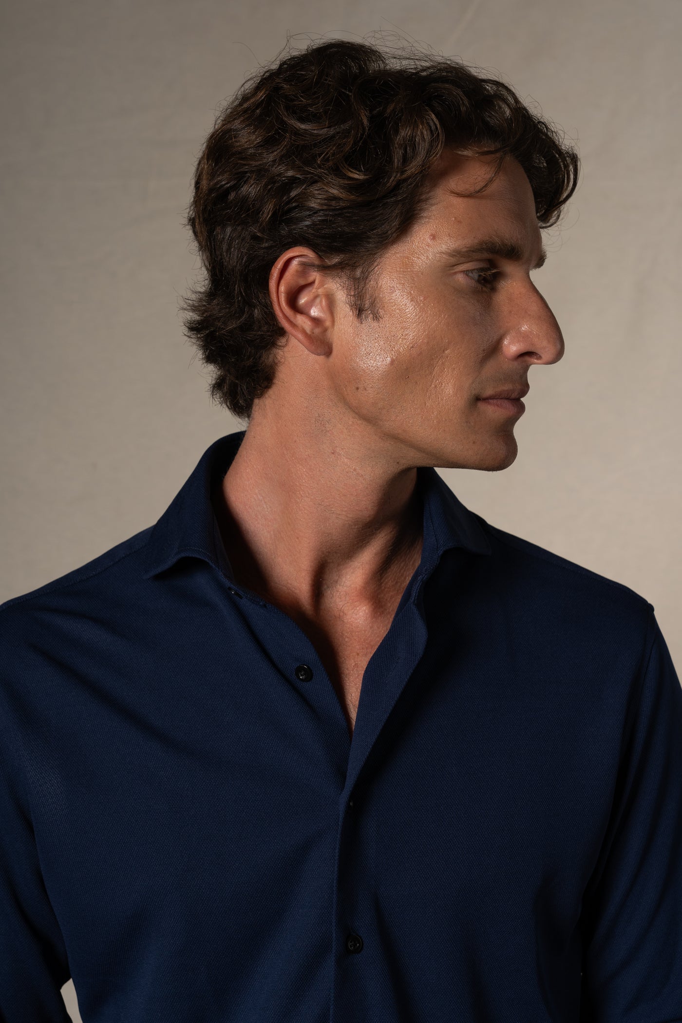 Plain Technical Dark Navy Soft Shirt