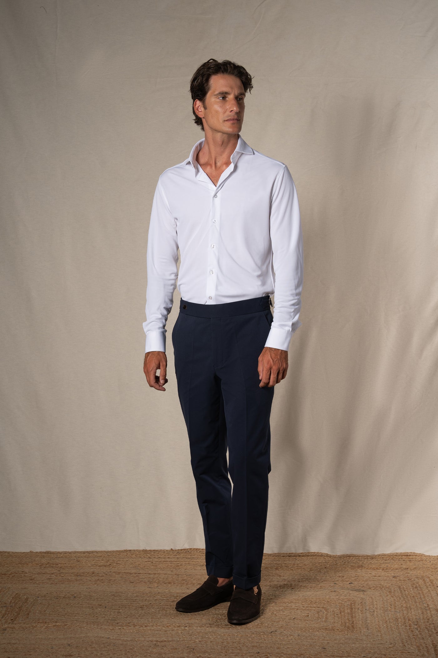 Plain Technical White Soft Shirt