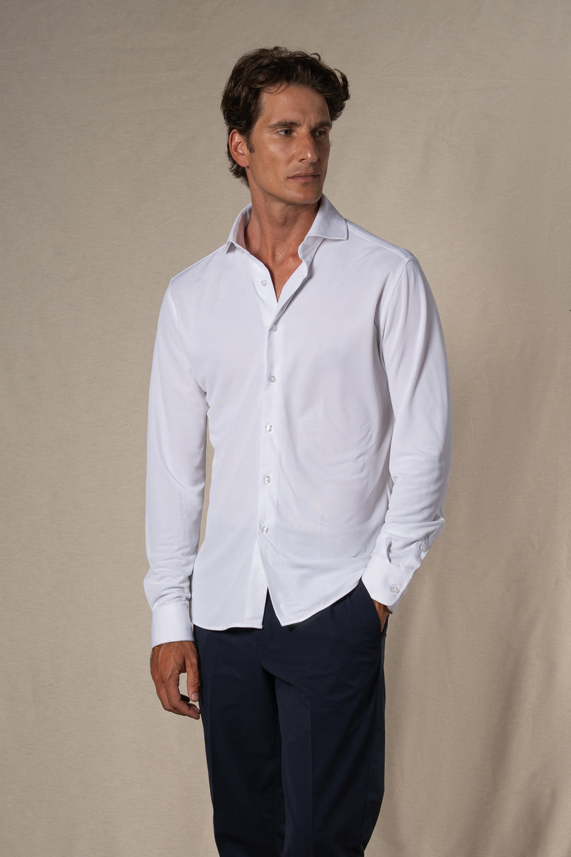 Plain Technical White Soft Shirt