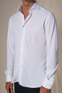 Plain Technical White Soft Shirt
