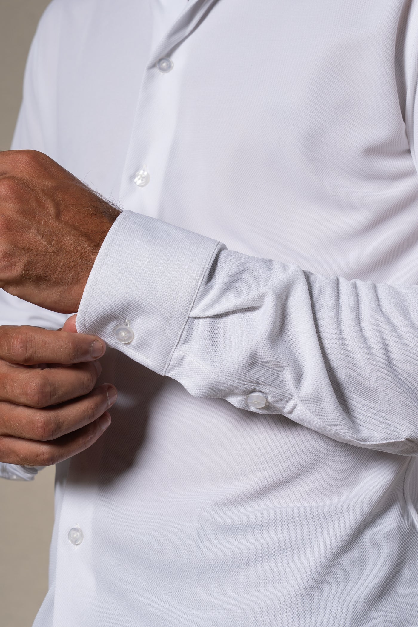 Plain Technical White Soft Shirt