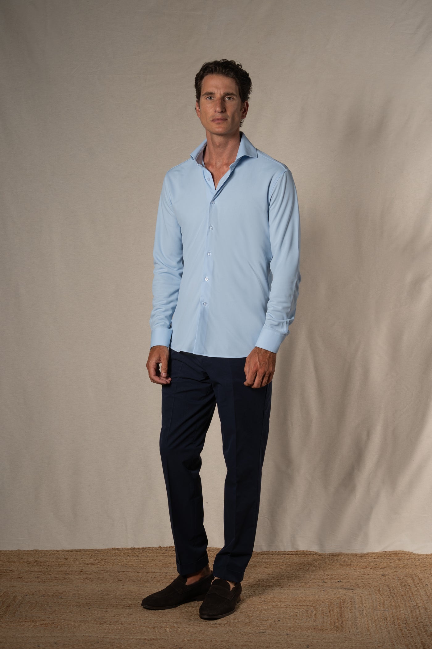 Plain Technical Light Blue Soft Shirt