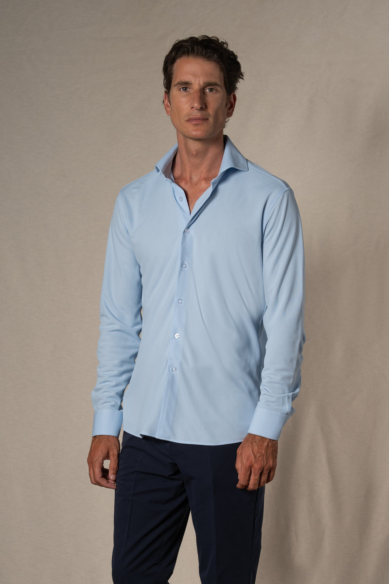 Plain Technical Light Blue Soft Shirt