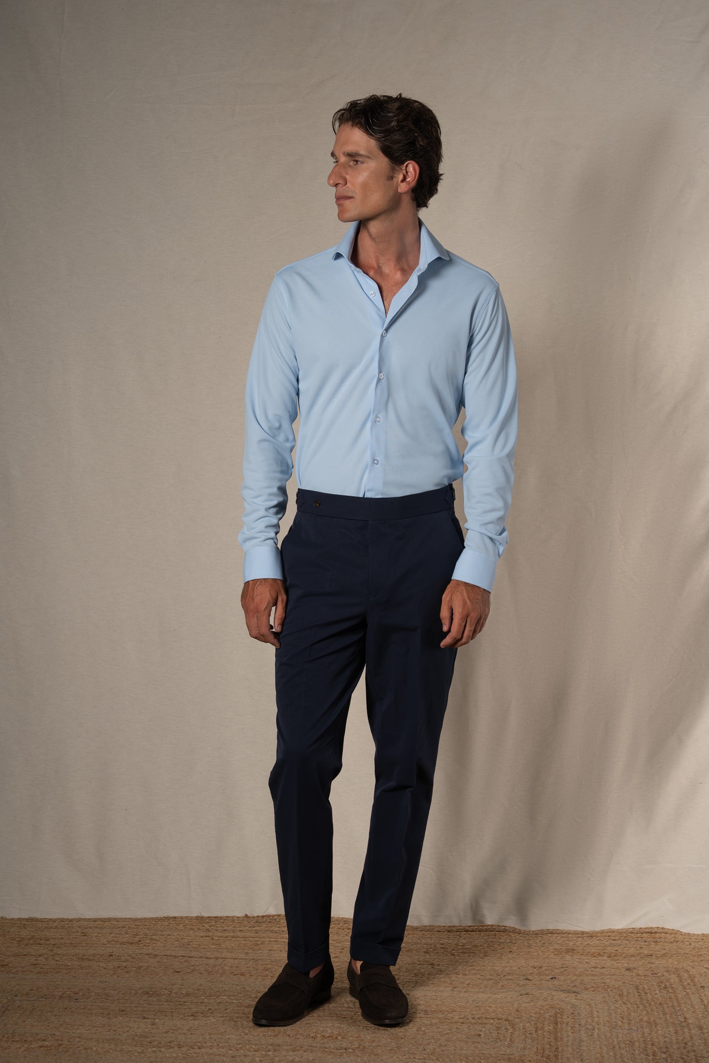 Plain Technical Light Blue Soft Shirt